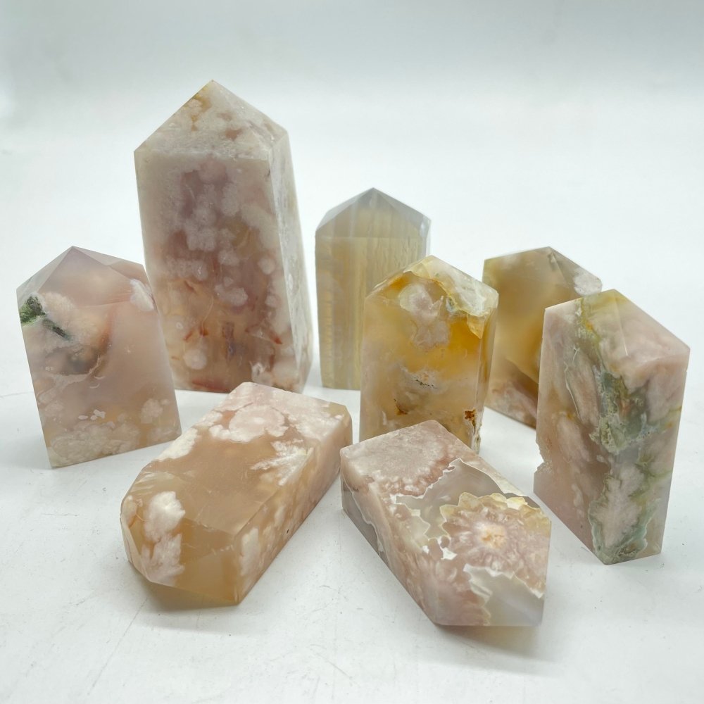 Sakura Flower Agate Four-Sided Tower Point Wholesale -Wholesale Crystals