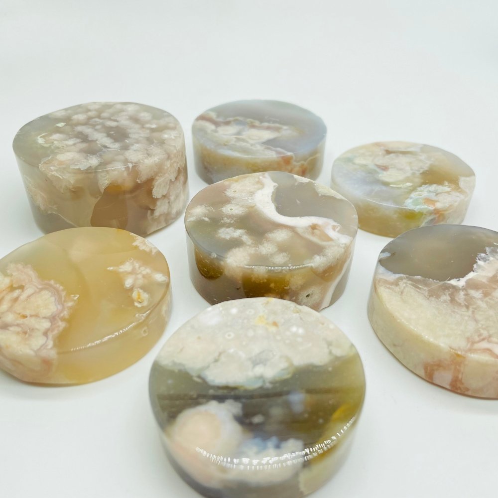 Sakura Flower Agate Small Round Plate Wholesale -Wholesale Crystals