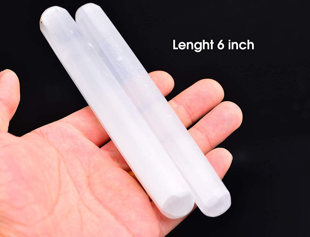 Selenite Massage Wands Round 6 Inches -Wholesale Crystals