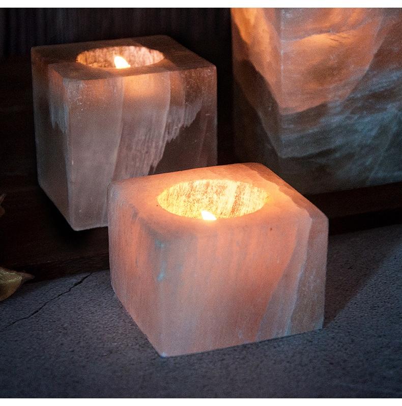 Selenite square Crystal Candle Holder -Wholesale Crystals