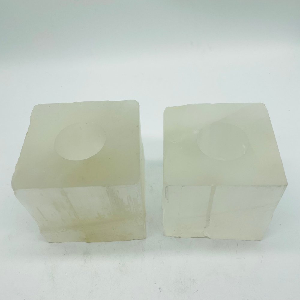 Selenite Square Crystal Candle Holder -Wholesale Crystals