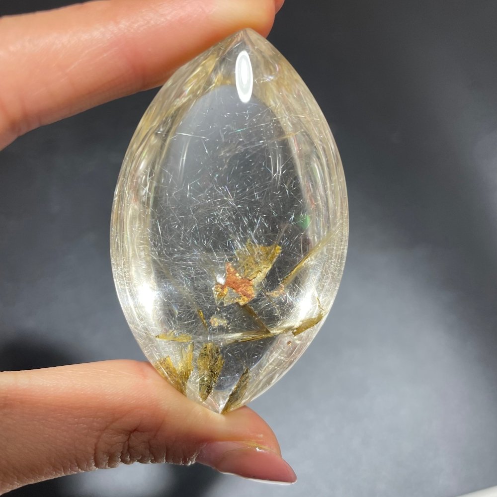Silver Rutile Quartz Mixed Mica Horse Eye Marquise Shape -Wholesale Crystals