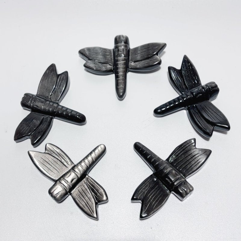Silver Sheen Obsidian Dragonfly Carving Wholesale -Wholesale Crystals