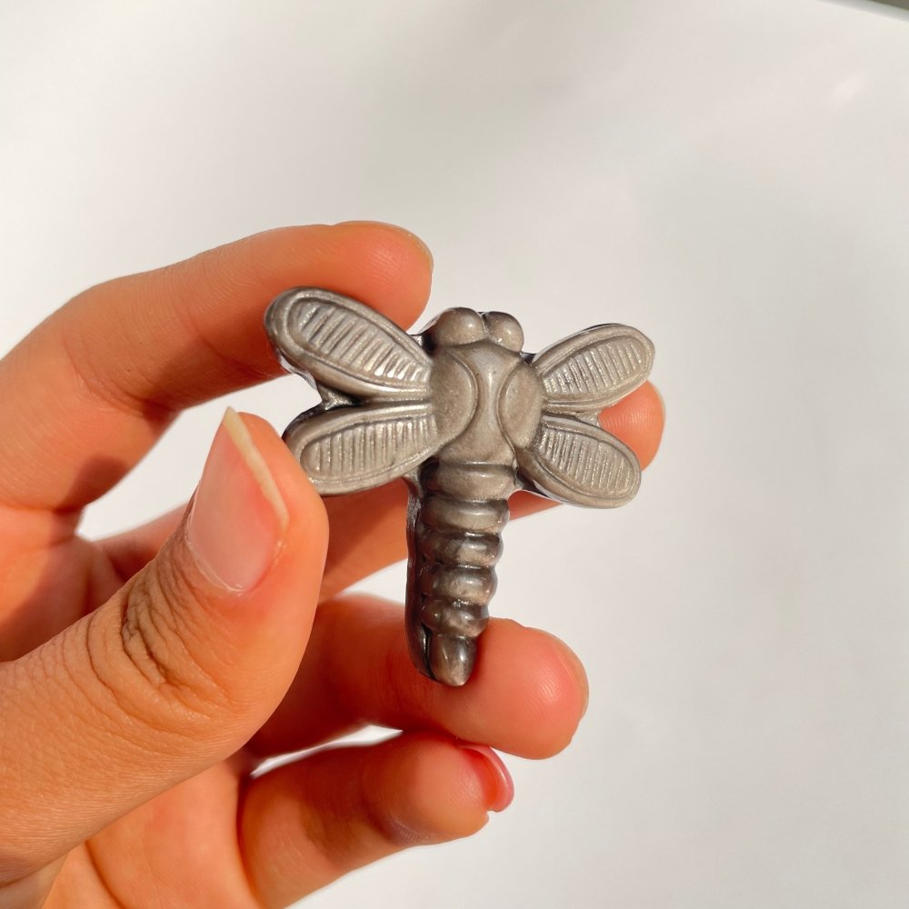 Silver Sheen Obsidian Dragonfly Carving Wholesale -Wholesale Crystals