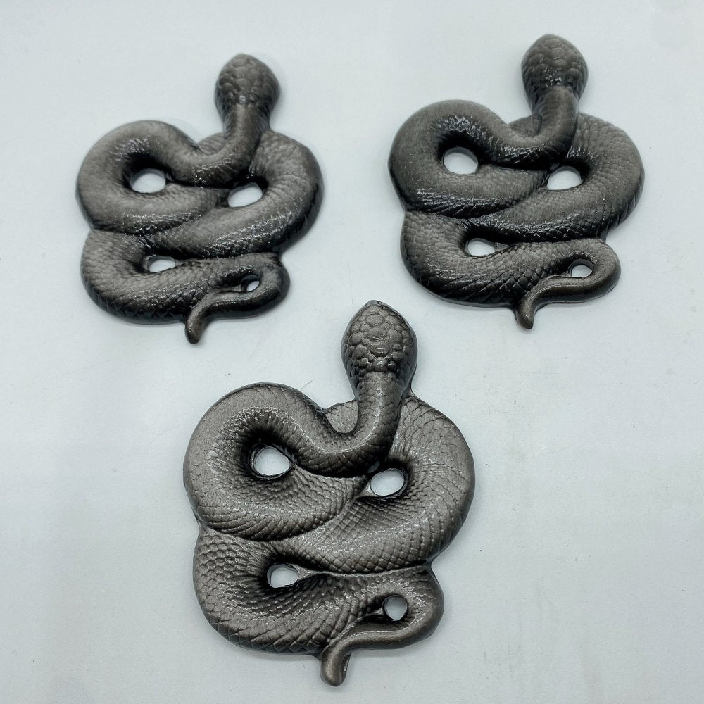 Sliver Sheen Obsidian Snake Carving Crystal Wholesale -Wholesale Crystals