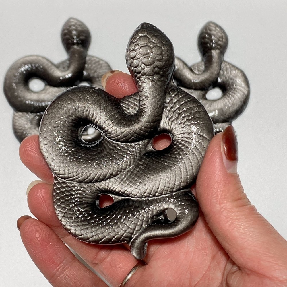 Sliver Sheen Obsidian Snake Carving Crystal Wholesale -Wholesale Crystals