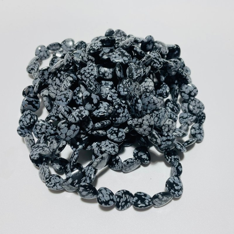 Snowflake Obsidian Heart Bracelet Wholesale -Wholesale Crystals