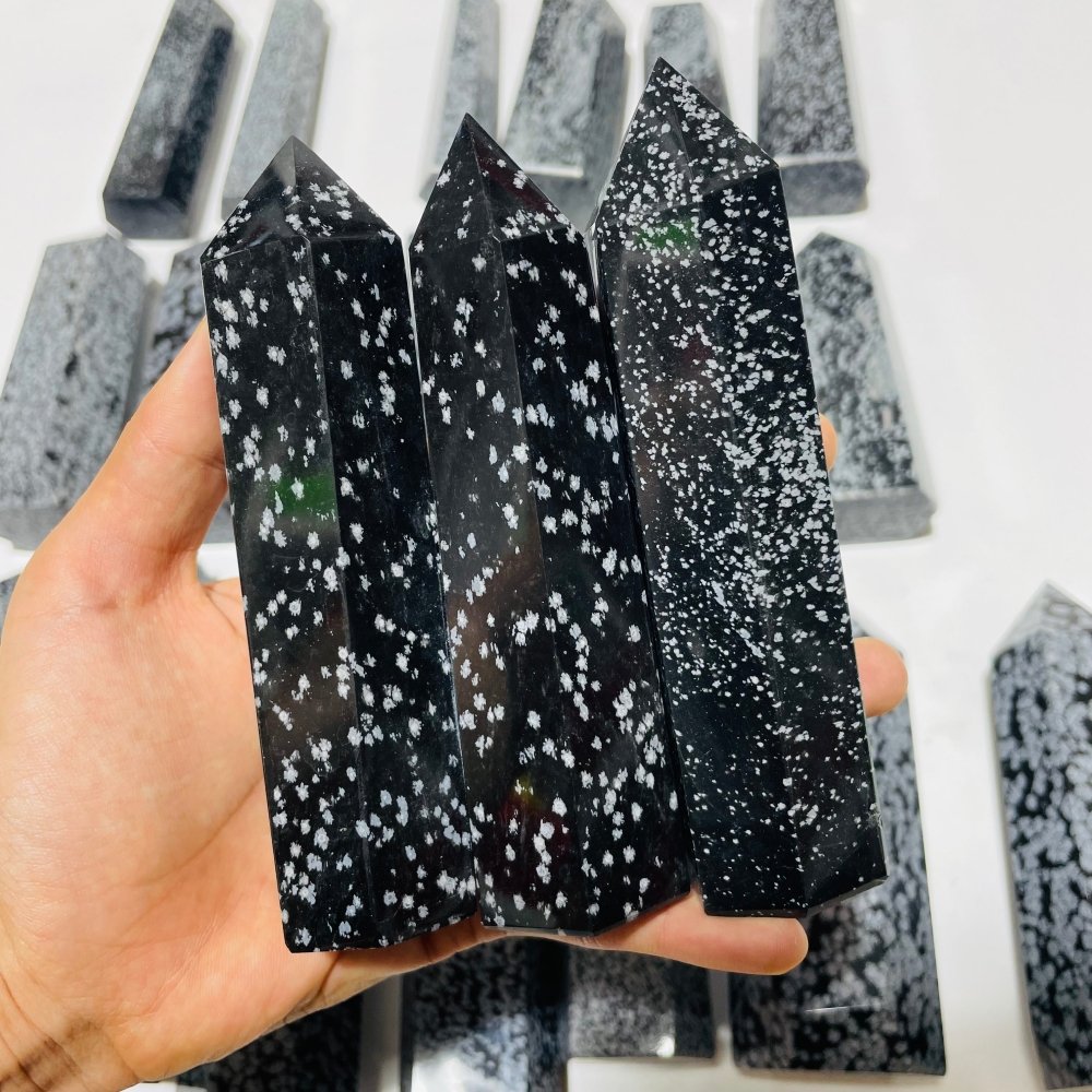 22 Pieces Large Snowflake Obsidian Tower Points -Wholesale Crystals