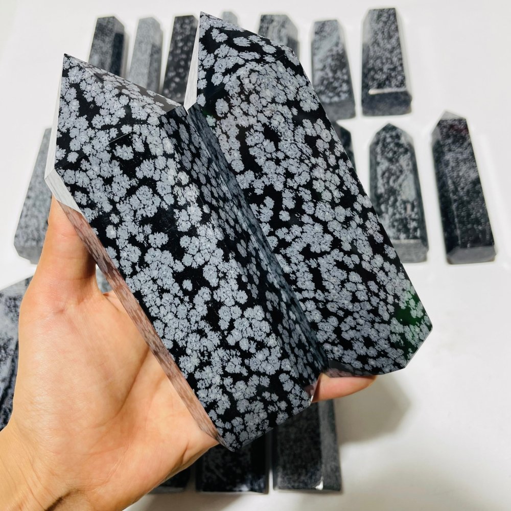 22 Pieces Large Snowflake Obsidian Tower Points -Wholesale Crystals