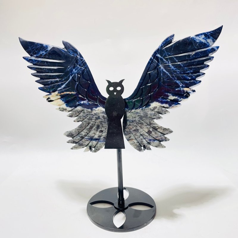 Sodalite Symmetry Wing Carving With Stand -Wholesale Crystals