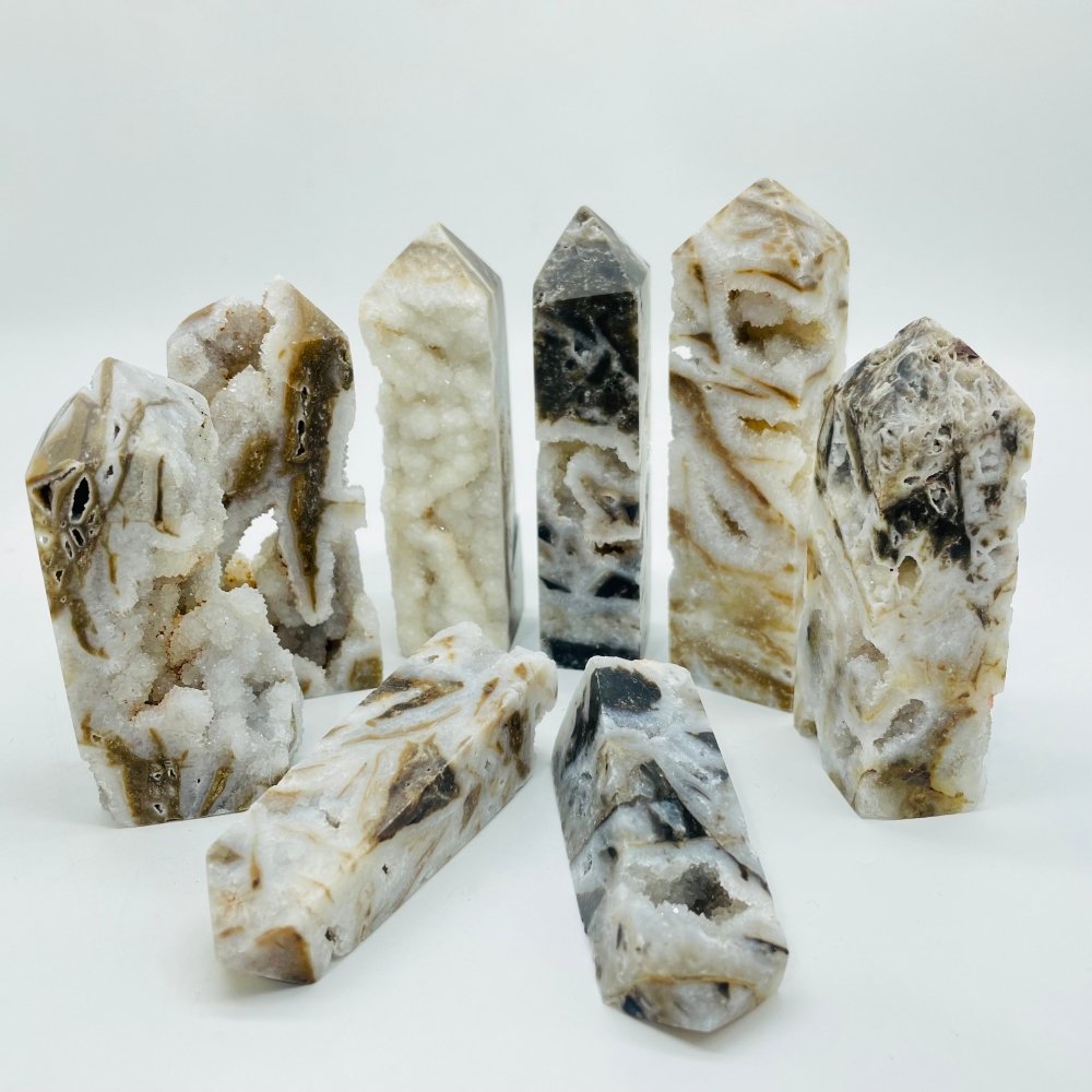 Sphalerite Geode Quartz Four-Sided Tower Point Wholesale -Wholesale Crystals