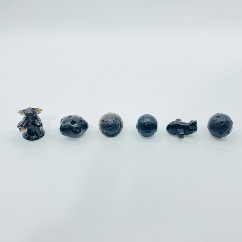 Star Wars Mini Black Obsidian Carving Wholesale Death Star Baby Yoda Starfighter -Wholesale Crystals