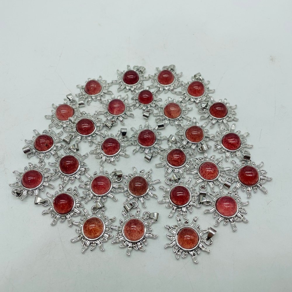Strawberry Quartz Sun Shape Pendant Crystal Wholesale -Wholesale Crystals