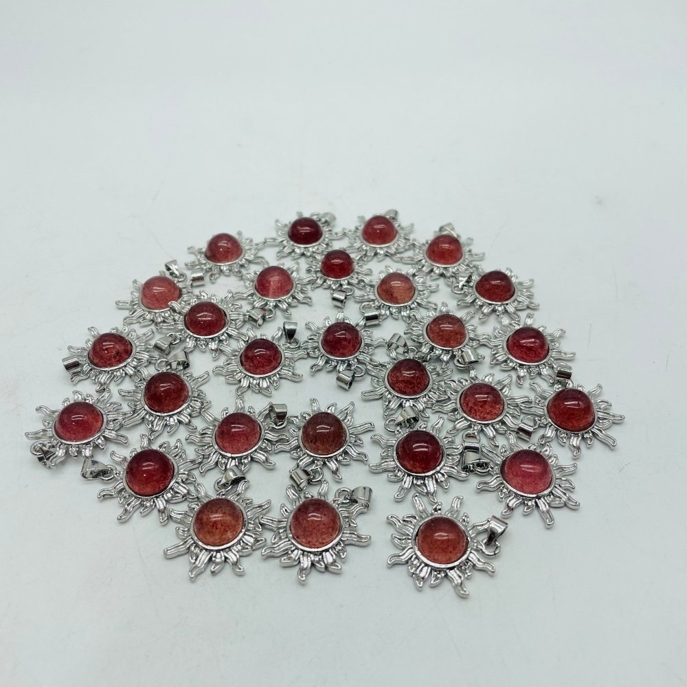 Strawberry Quartz Sun Shape Pendant Crystal Wholesale -Wholesale Crystals