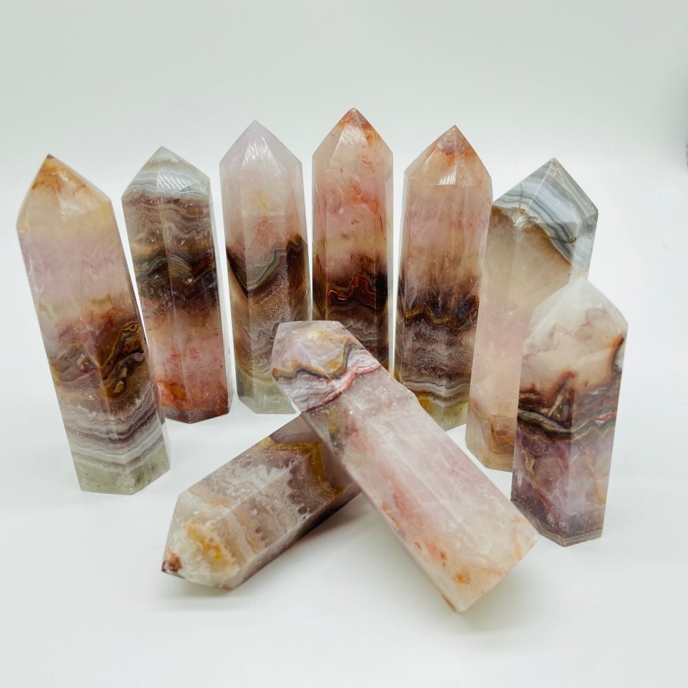 Striped Agate Mixed Quartz Crystal Points Wholesale -Wholesale Crystals