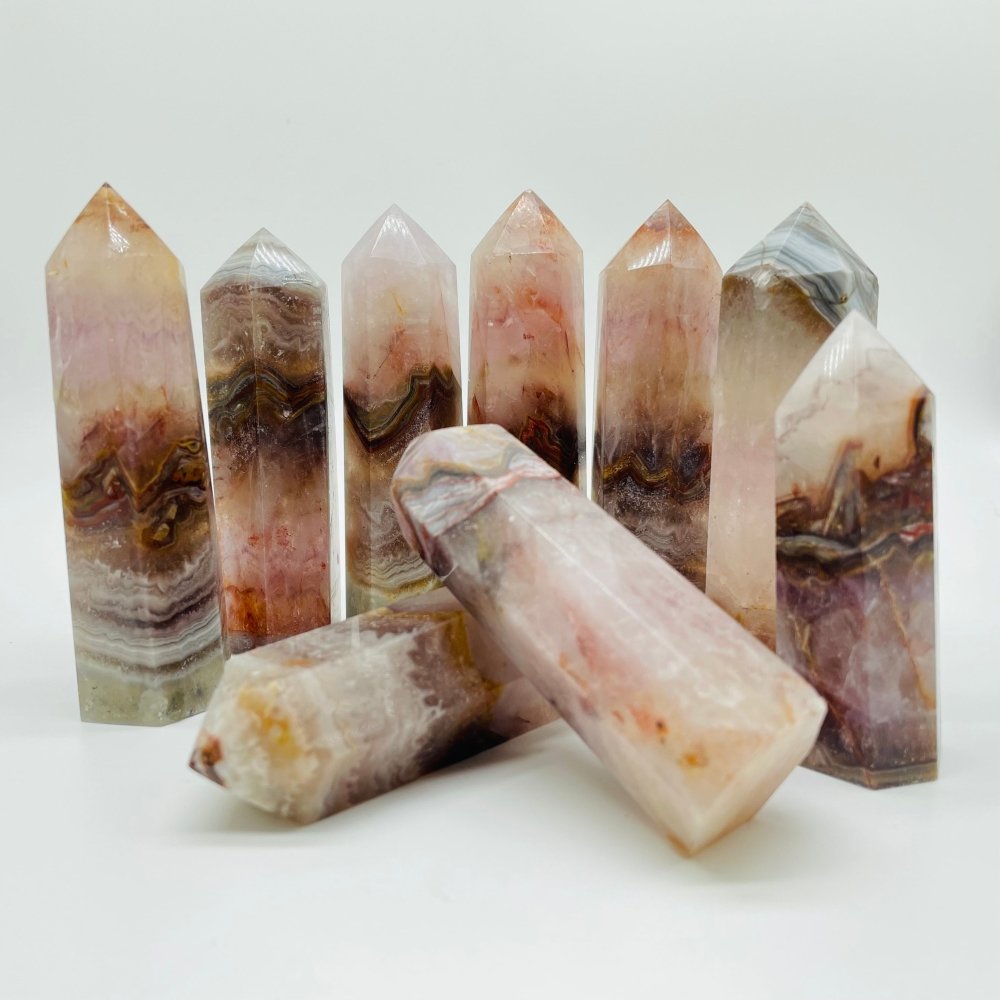 Striped Agate Mixed Quartz Crystal Points Wholesale -Wholesale Crystals