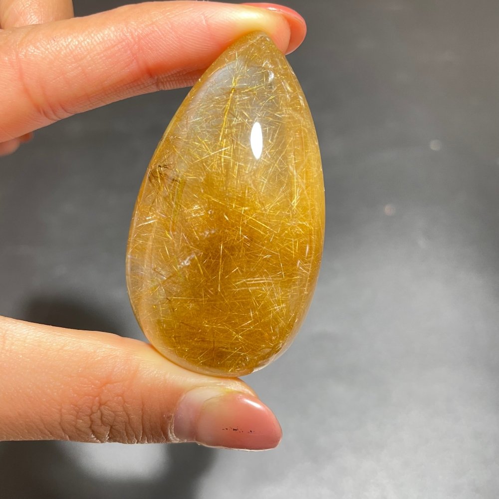 Super Clear Gold Rutilated Quartz Teardrop Pendant -Wholesale Crystals