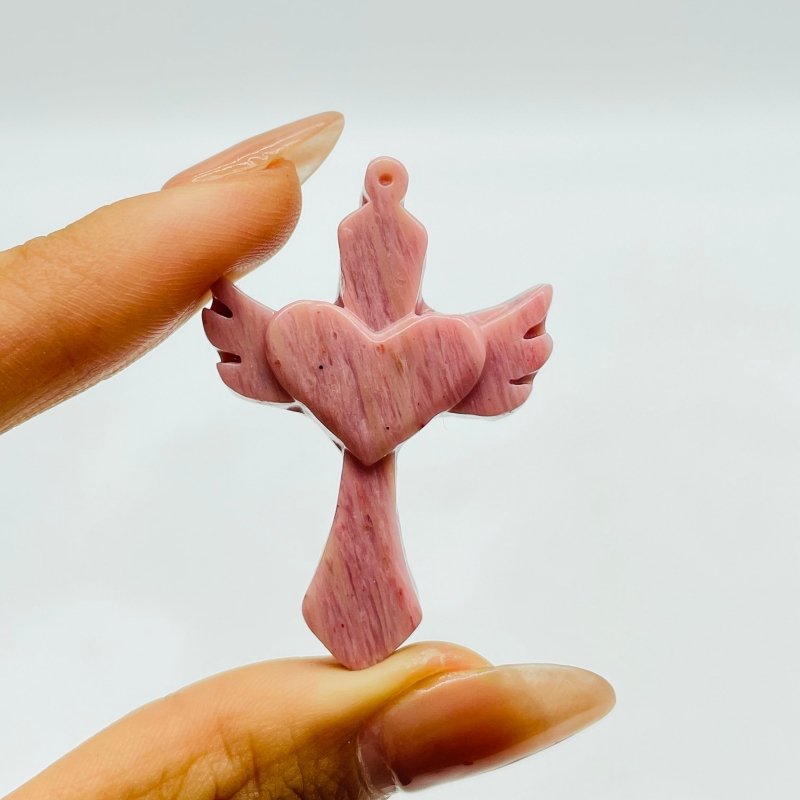Sword With Wings Heart Shaped Stone Carving Wholesale Aventurine Lepidolite -Wholesale Crystals