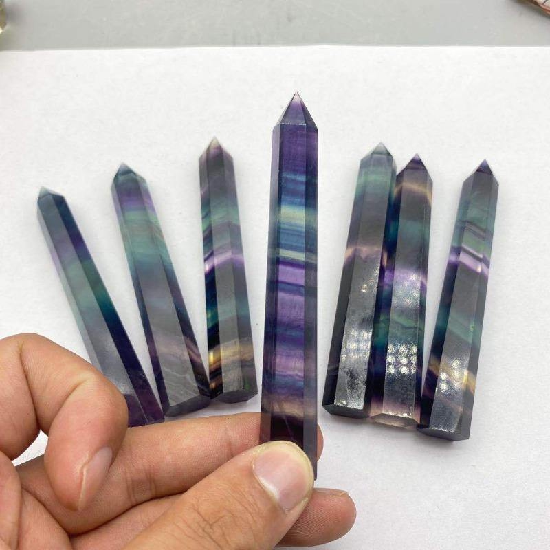 Thin Rainbow fluorite tower -Wholesale Crystals