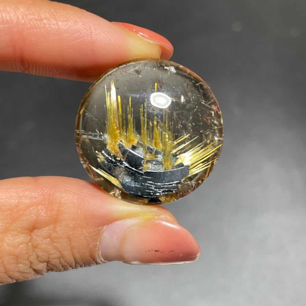 Titanium Flower Rutile Round Shape Pendant -Wholesale Crystals