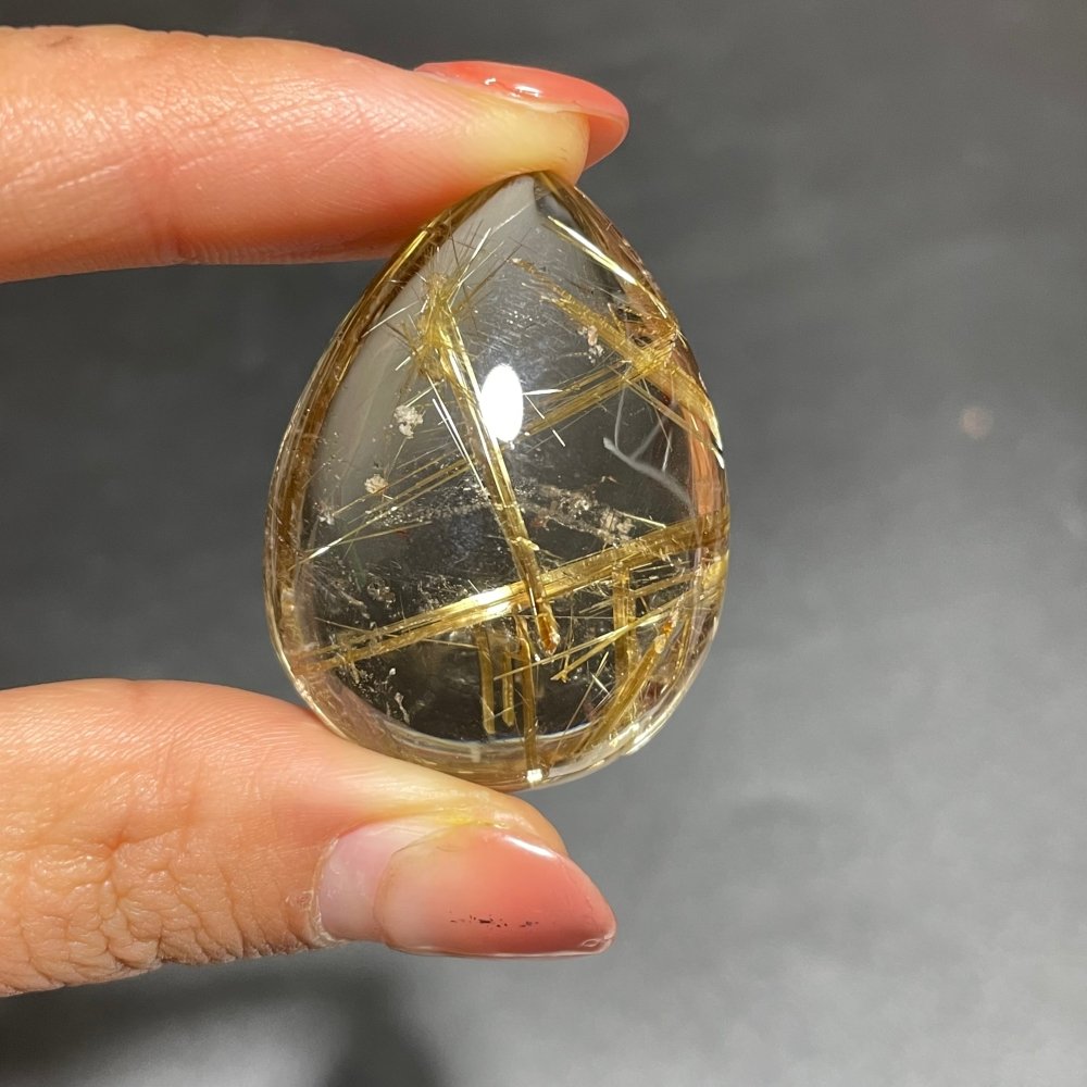 Titanium Gold Rutile Quartz Teardrop Pendant -Wholesale Crystals