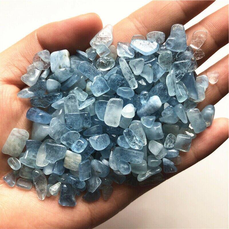 Transparent Blue Aquamarine Gravel Chips -Wholesale Crystals
