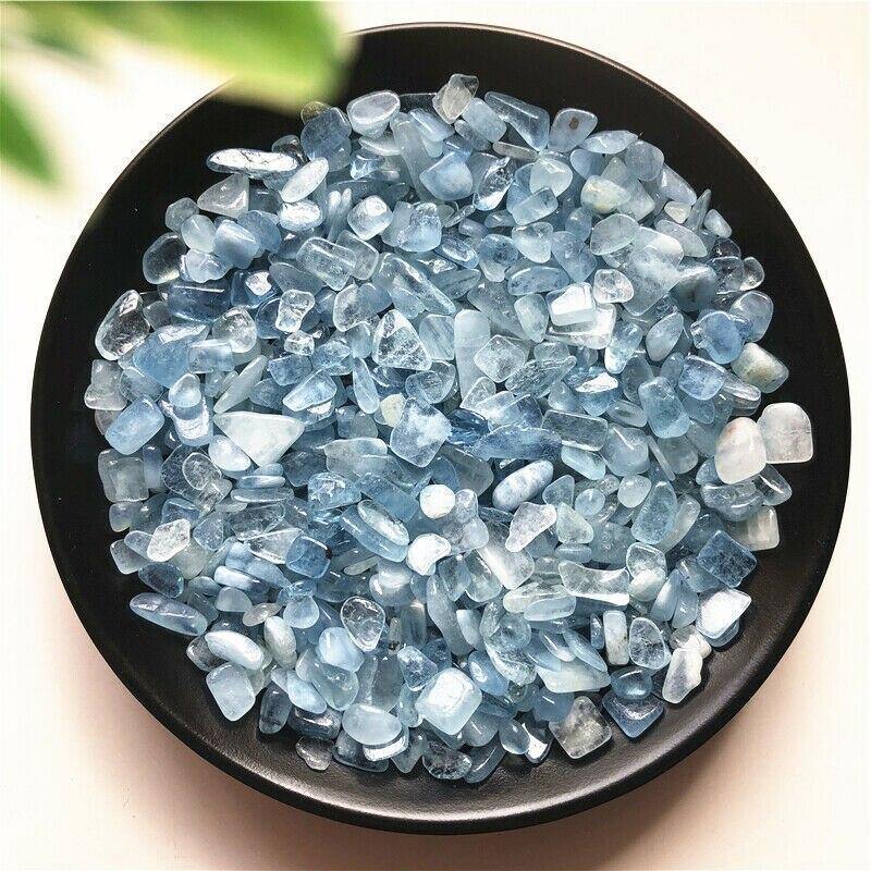 Transparent Blue Aquamarine Gravel Chips -Wholesale Crystals