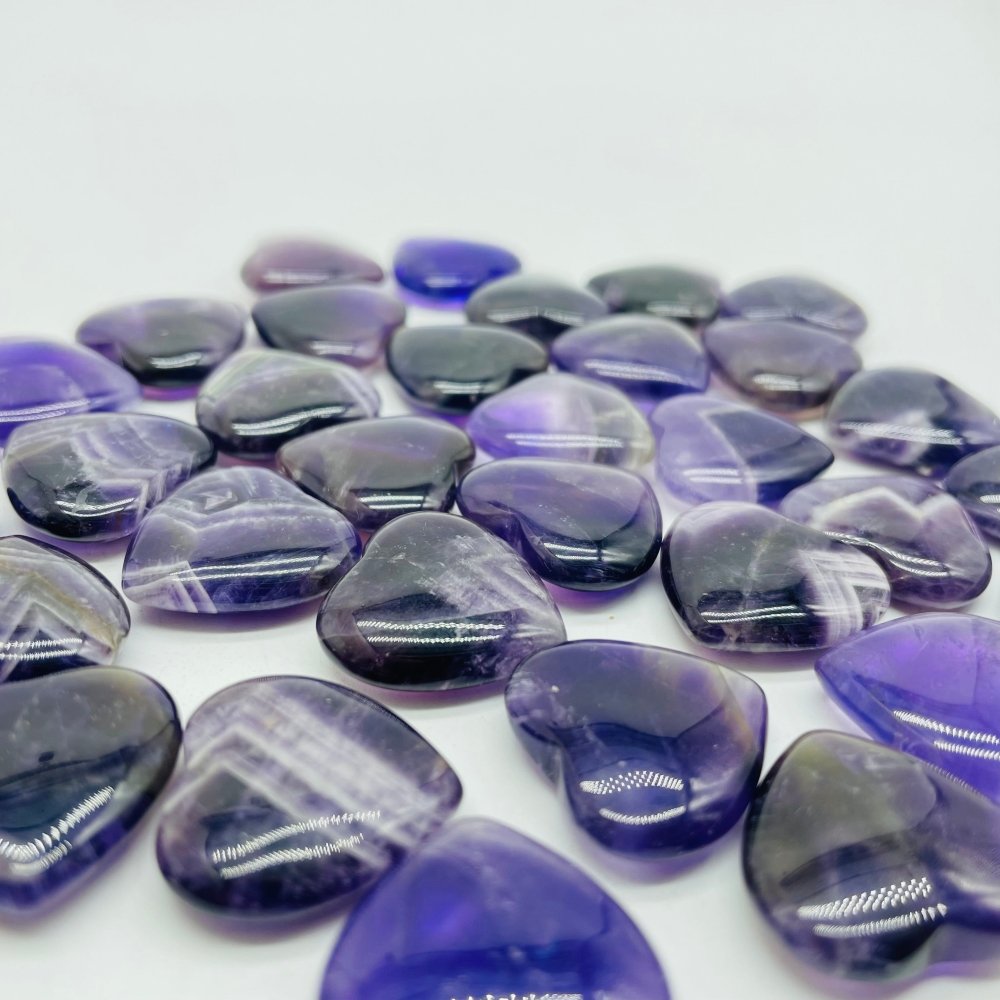 Transparent High Quality Chevron Amethyst Heart 0.78in(2cm) Wholesale -Wholesale Crystals