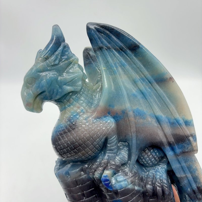 Trolleite Flying Dragon With Castle Carving -Wholesale Crystals