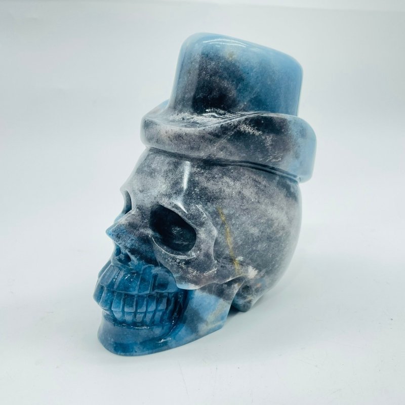 Trolleite Stone Top Hat Skull Carving - Wholesale Crystals