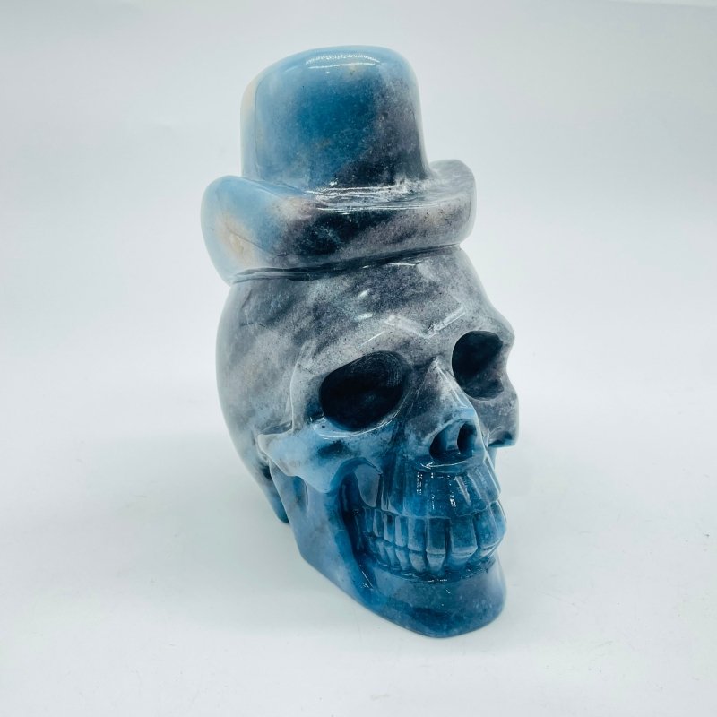 Trolleite Stone Top Hat Skull Carving - Wholesale Crystals