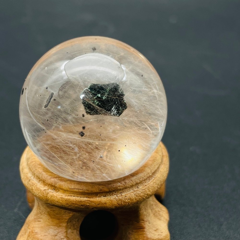 Unique Clear Quartz With Mica And Rutile Sphere -Wholesale Crystals