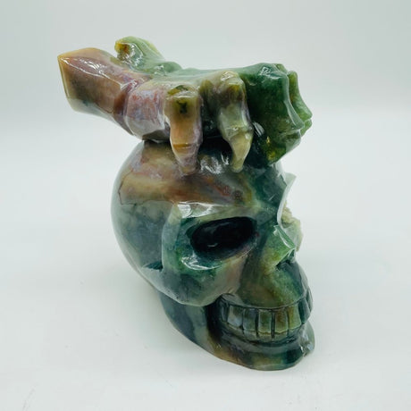 Unique Ocean Jasper Skull With Hand Carving -Wholesale Crystals