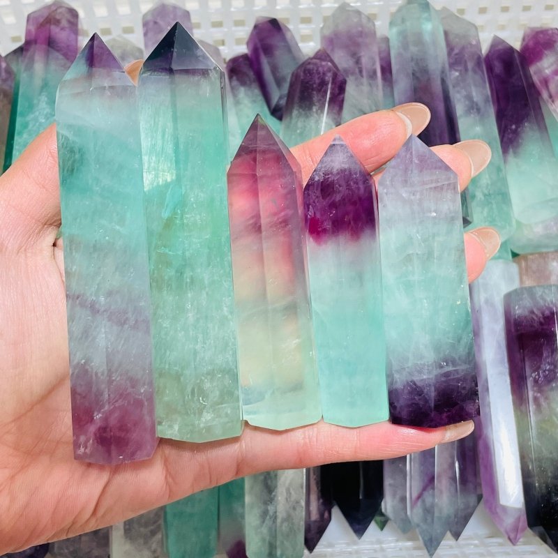 Watermelon Colourful Fluorite Tower Points Wholesale -Wholesale Crystals
