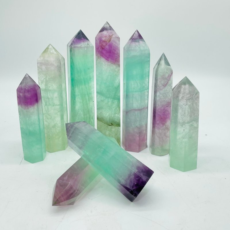 Watermelon Colourful Fluorite Tower Points Wholesale -Wholesale Crystals