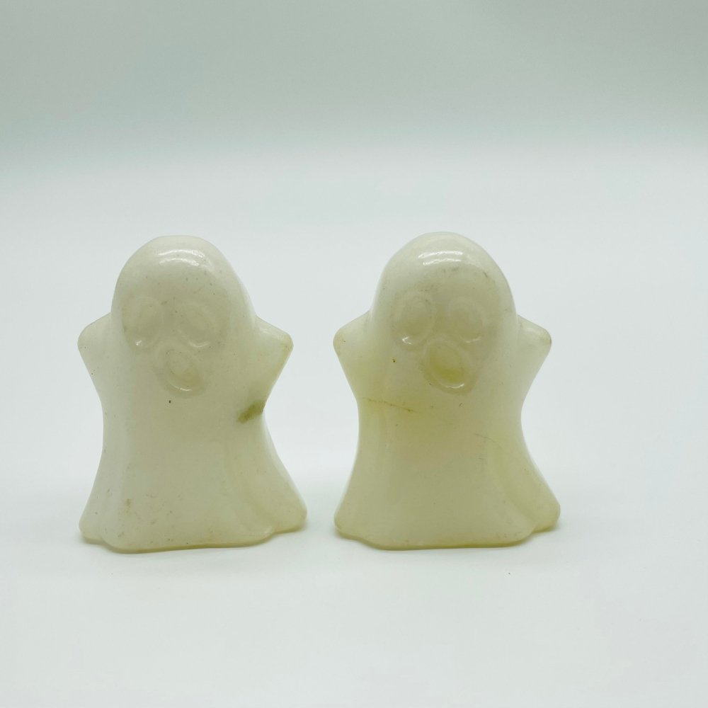 White Jasper & Howlite Ghost Halloween Carving Wholesale -Wholesale Crystals