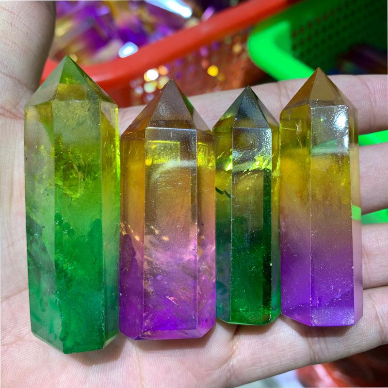 Bracelet – Lava Stone Rainbow Aura – 8mm | Crystallography Gems