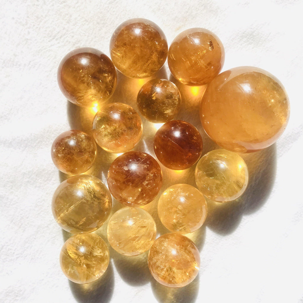 Yellow Calcite Honey Calcite Rainbow Spheres -Wholesale Crystals