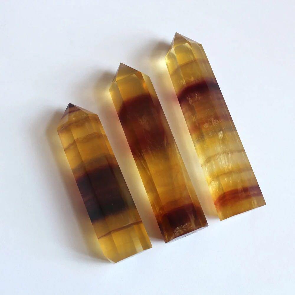 Yellow fluorite point -Wholesale Crystals