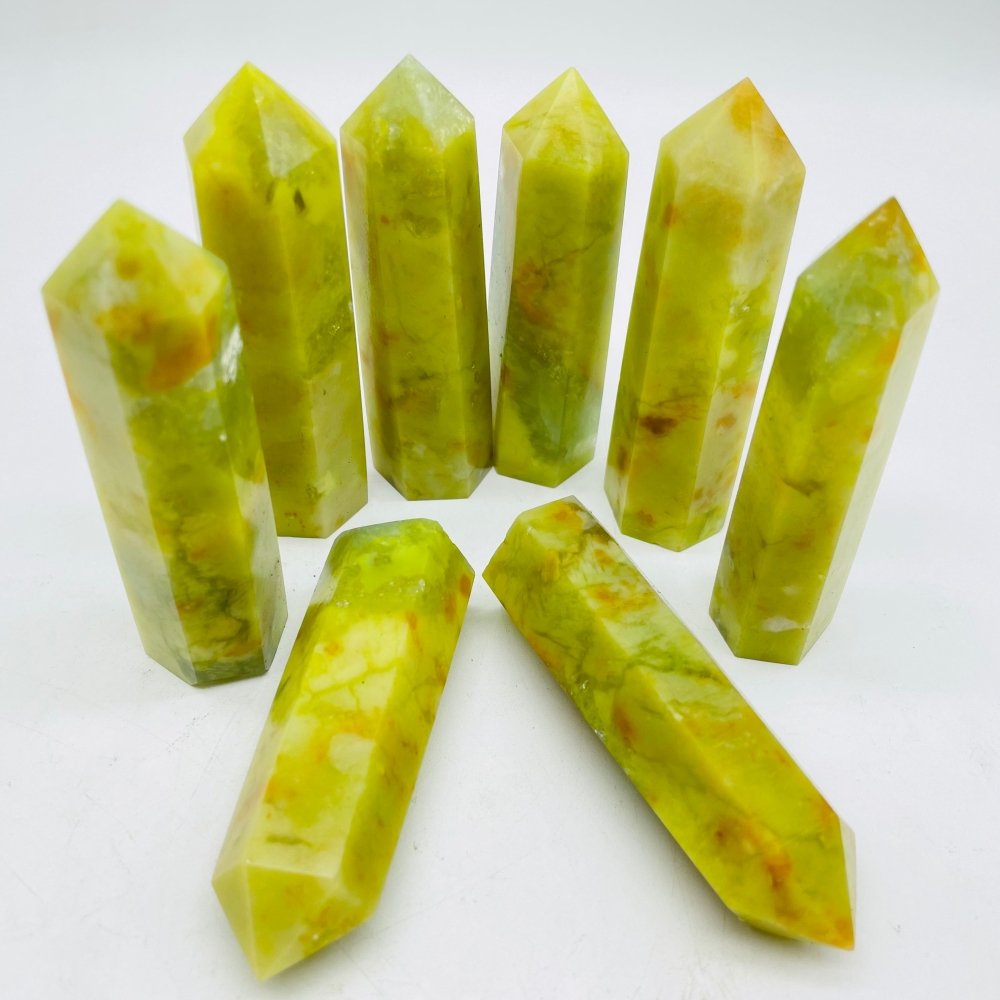 Yellow Jade Mixed Mica Tower Point Wholesale -Wholesale Crystals