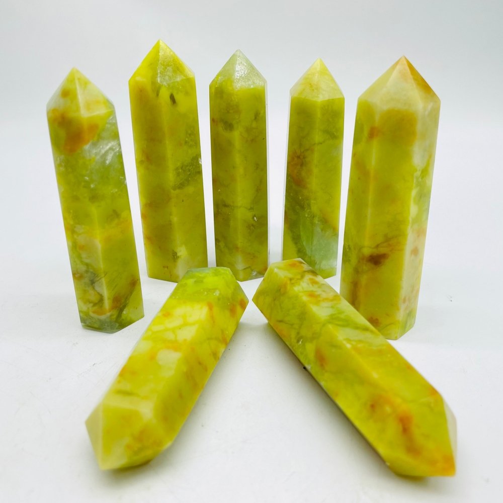 Yellow Jade Mixed Mica Tower Point Wholesale -Wholesale Crystals