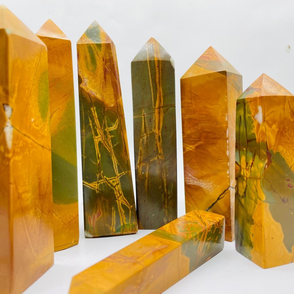 Yellow Marble Four-Sided Tower Point Wholesale -Wholesale Crystals