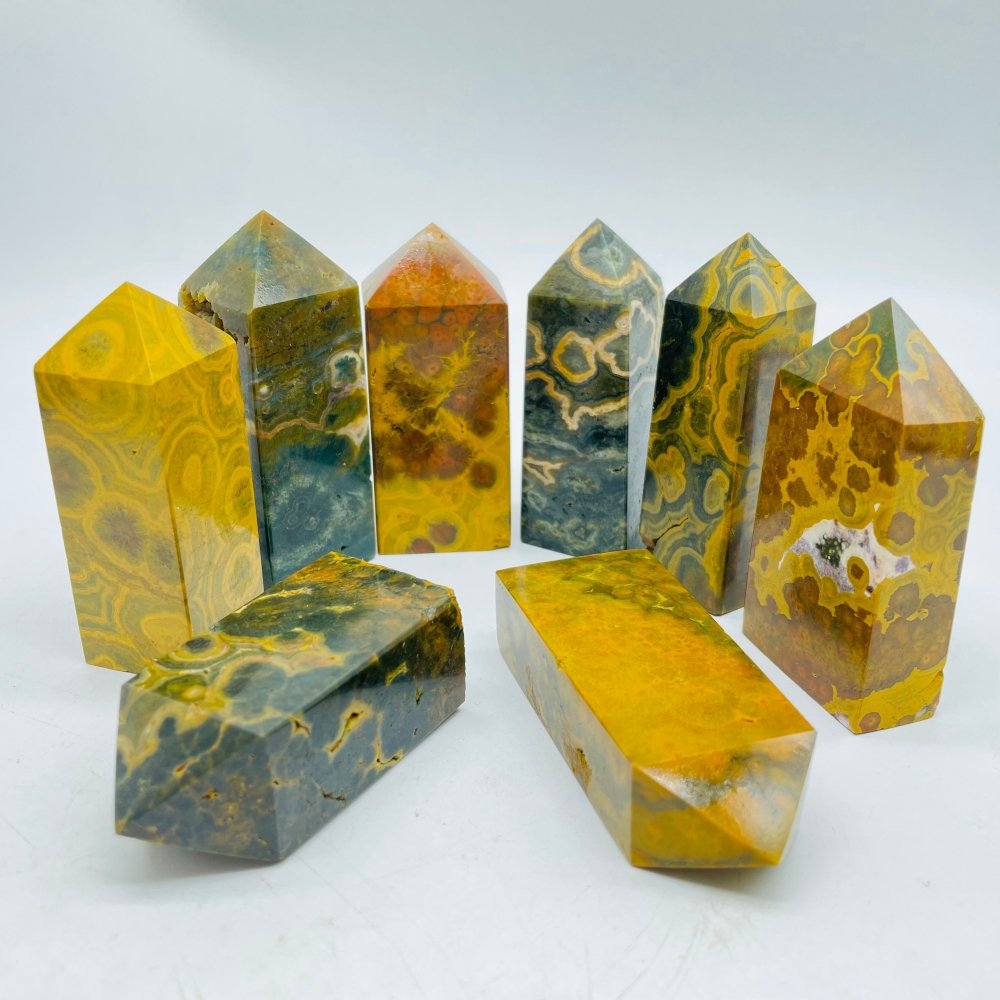 Yellow Ocean Jasper Four-Sided Tower Points Wholesale -Wholesale Crystals